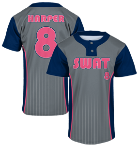 Russell CUT_356S2S  FreeStyle Sublimated Two-Button Baseball Jersey