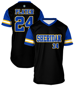 Full sub sublimated v-neck jerseys for baseball, fastpitch softball and slowpitch  softball